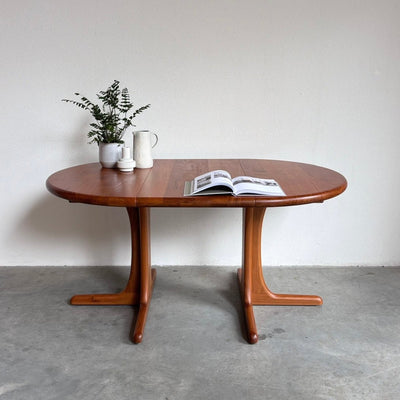 Vintage Dyrlund ronde eettafel teak ø100cm - LOUI