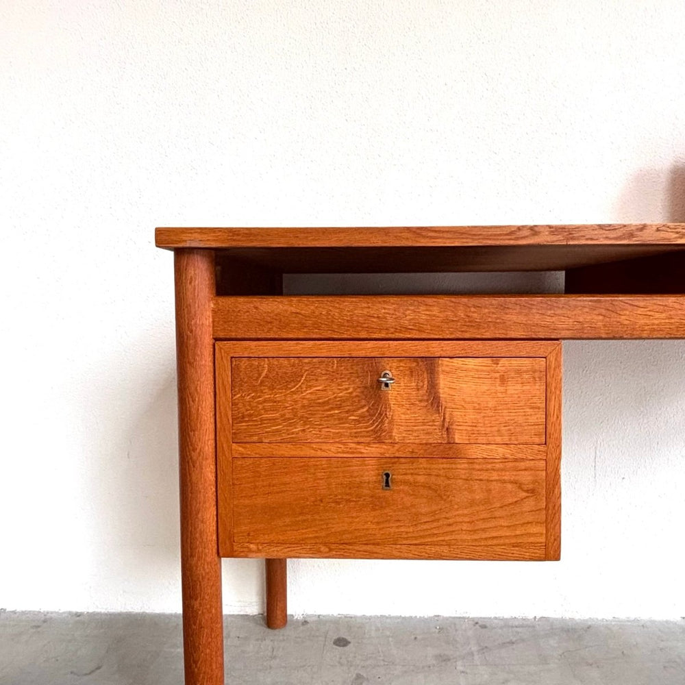 Vintage eiken bureau zwevend blad - LOUI.STORE