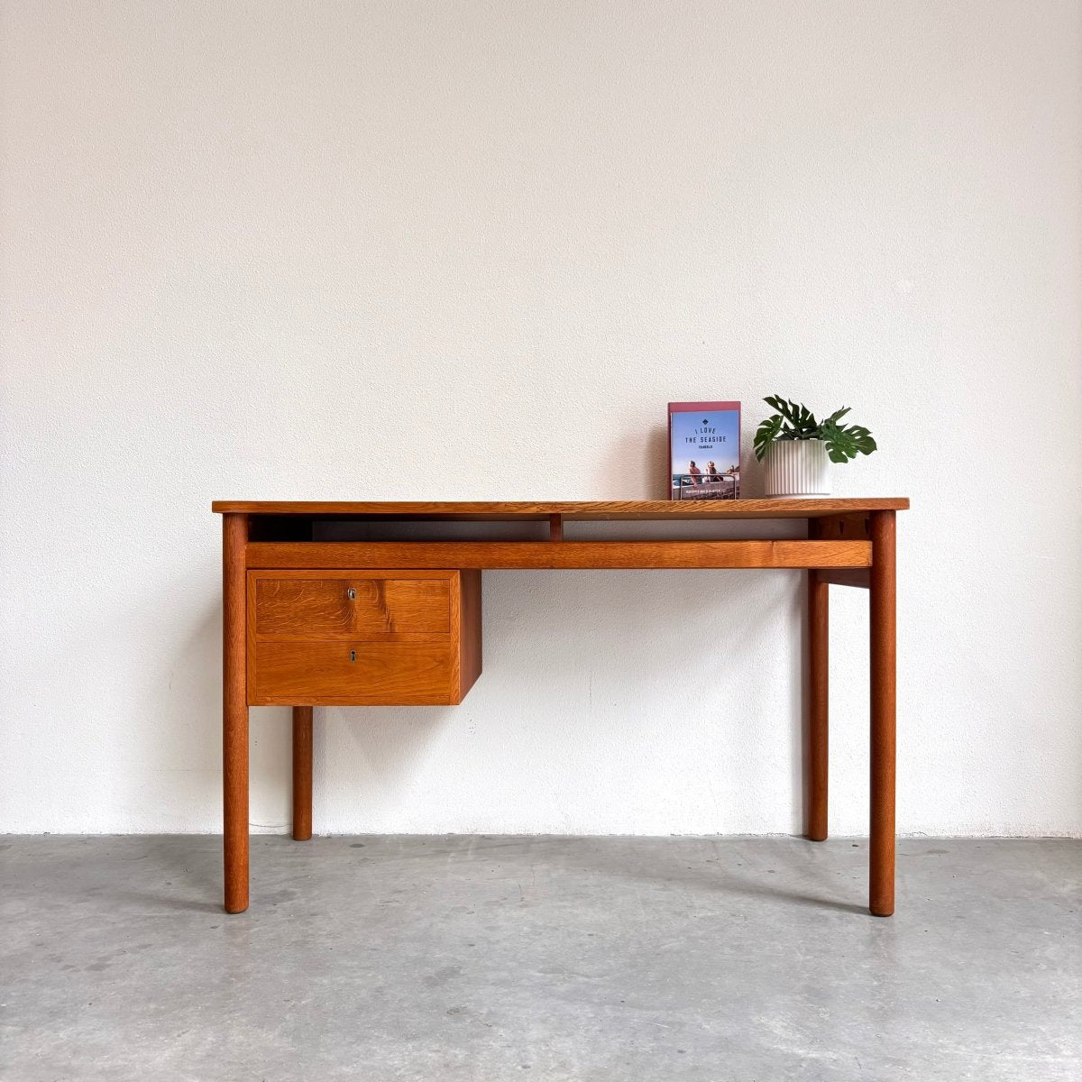 Vintage eiken bureau zwevend blad - LOUI.STORE