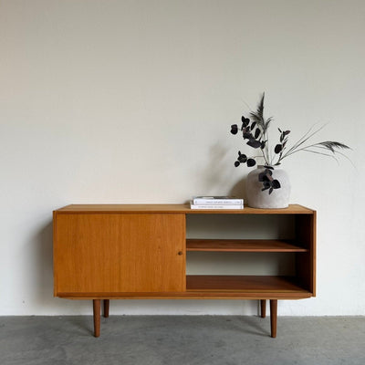 Vintage eiken sideboard Domino lades en schuifdeur - LOUI