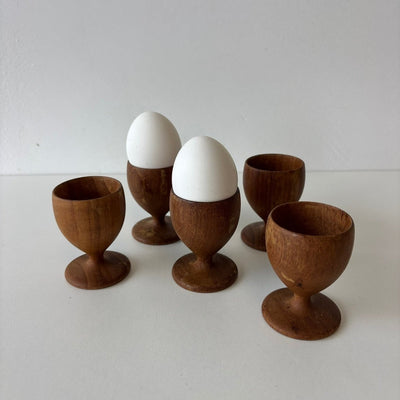 Vintage ESA set eierdopjes teak - LOUI.STORE