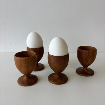 Vintage ESA set eierdopjes teak - LOUI.STORE