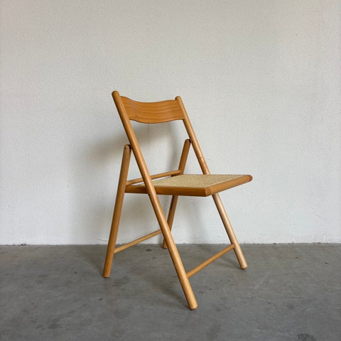 Vintage Habitat klapstoel rieten zitting - LOUI.STORE