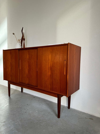 Vintage highboard 3 schuifdeuren teak - LOUI.STORE