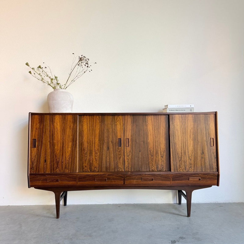 Vintage highboard palissander schuifdeuren en lades - LOUI