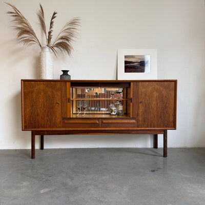 Vintage highboard palissander tambour en bar - LOUI