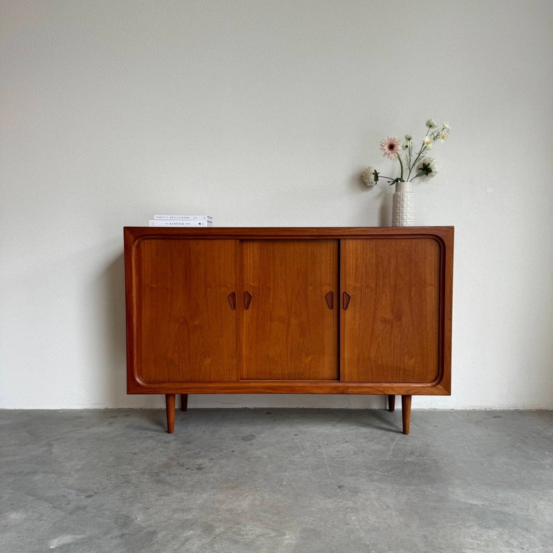 Vintage highboard ronde hoek teak - LOUI.STORE