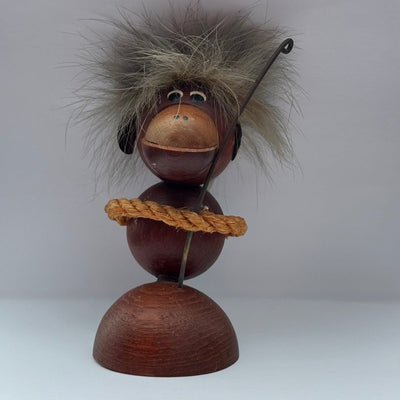 
                  
                    Vintage houten aapje met bont haartjes - LOUI
                  
                