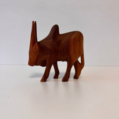 Vintage houten stier teak - LOUI.STORE