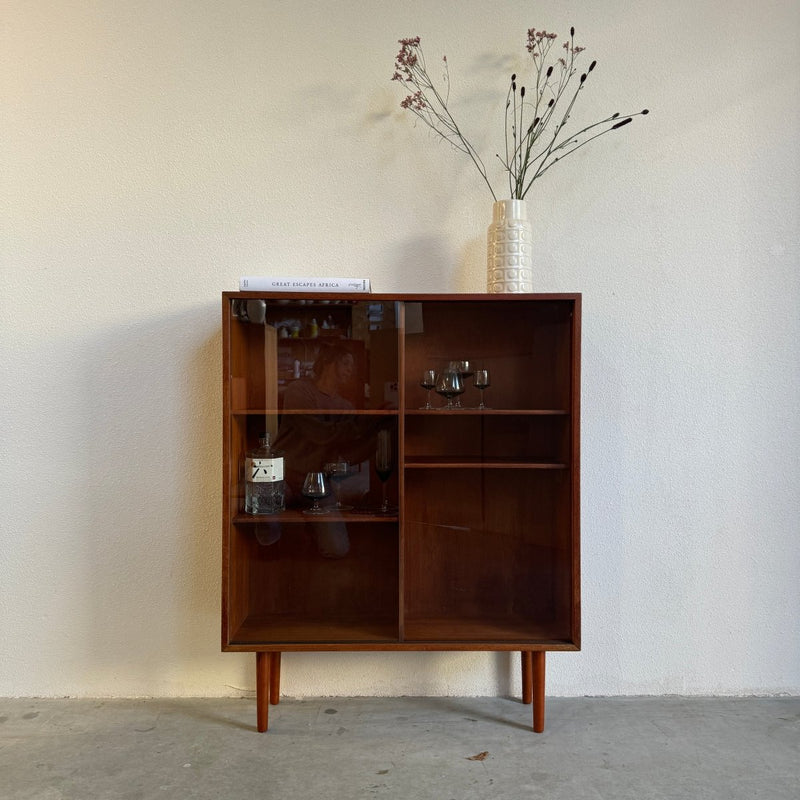 Vintage klein boekenkastje glazen deurtjes - LOUI.STORE