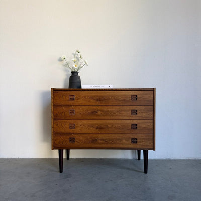 Vintage ladekast 4* palissander vierkant handvat - LOUI
