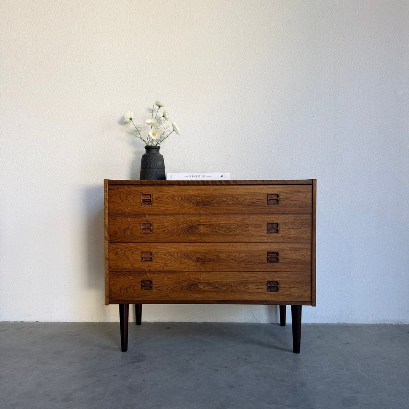 Vintage ladekast 4* palissander vierkant handvat - LOUI