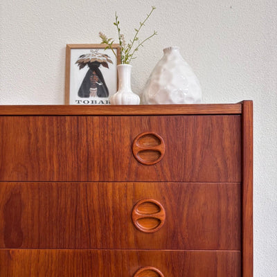 Vintage ladekast 5* ronde greep - LOUI.STORE