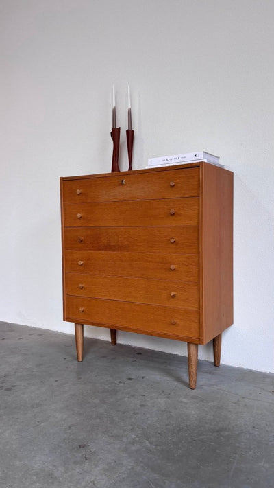 Vintage ladekast 6* Domino eiken - LOUI.STORE