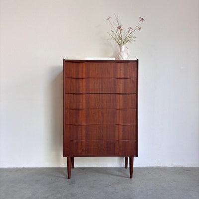 Vintage ladekast 6* teak diepe lades - LOUI
