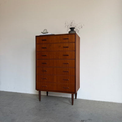 Vintage ladekast 7* teak met lichtere lijn - LOUI