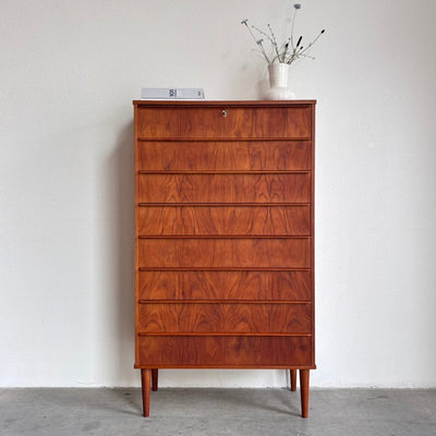 Vintage ladekast 8* tall boy teak - LOUI