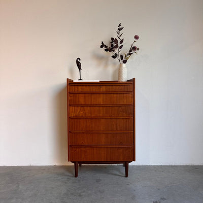 Vintage ladekast opstaande rand teak 6* - LOUI.STORE