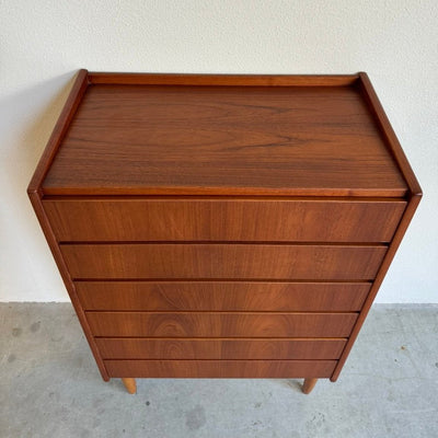 Vintage ladekast teak 6*greeploos - LOUI.STORE