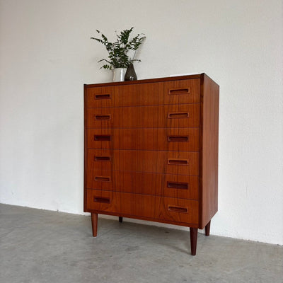 Vintage ladekast teak rechthoekige greepjes - LOUI.STORE