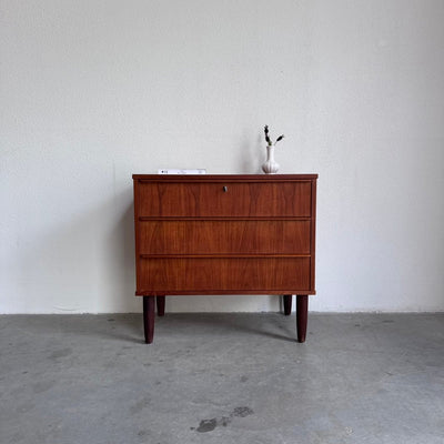 Vintage ladekastje teak 3* slanke greep - LOUI
