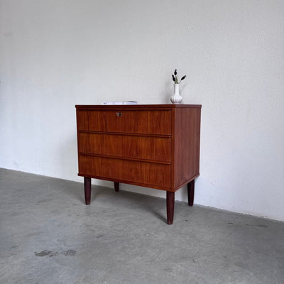 Vintage ladekastje teak 3* slanke greep - LOUI