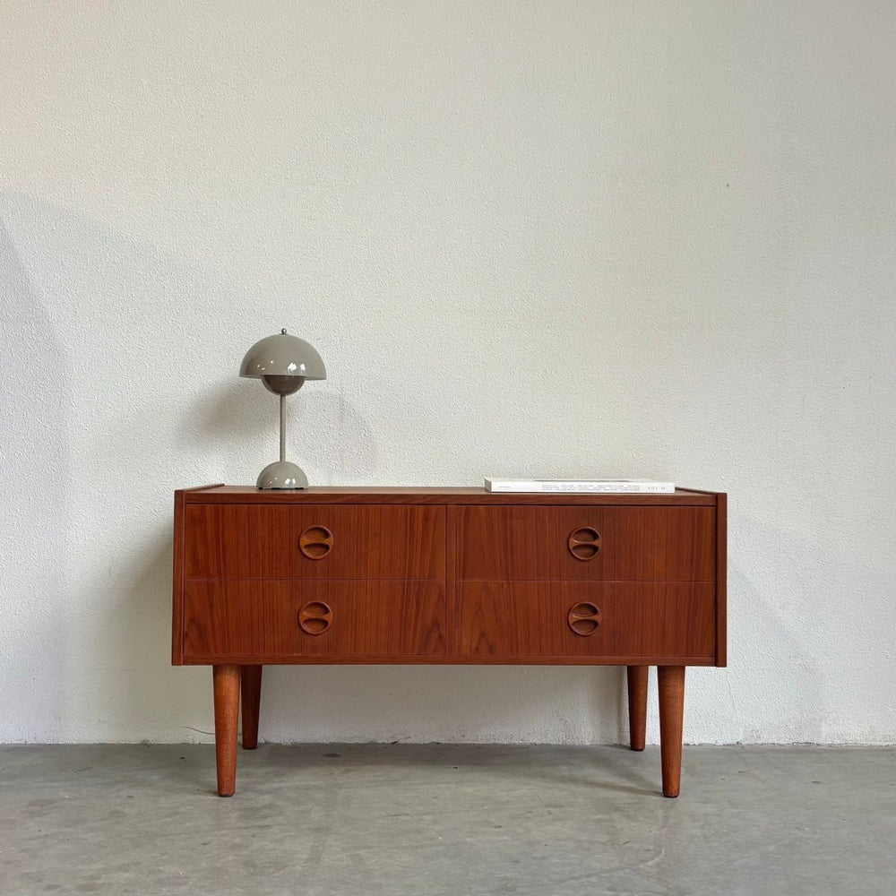 Vintage lage dubbele ladekast teak 4* - LOUI.STORE