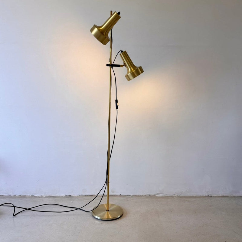 Vintage messing vloerlamp 2 koppig - LOUI.STORE