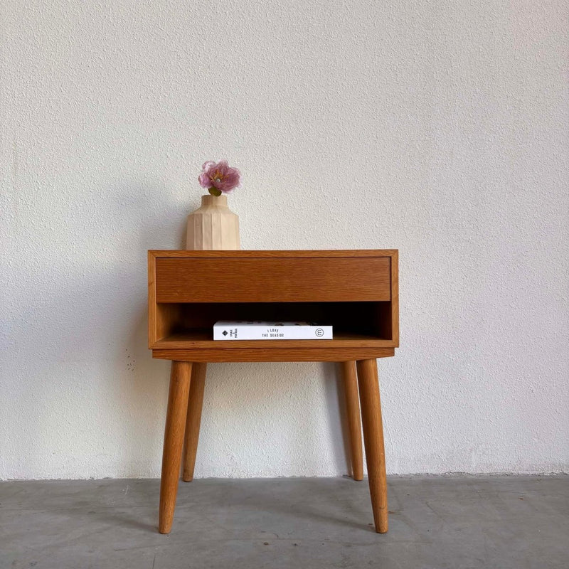 Vintage nachtkastje eiken lade - LOUI.STORE