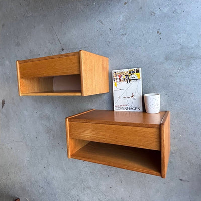 Vintage nachtkastjes zwevend eiken - LOUI.STORE