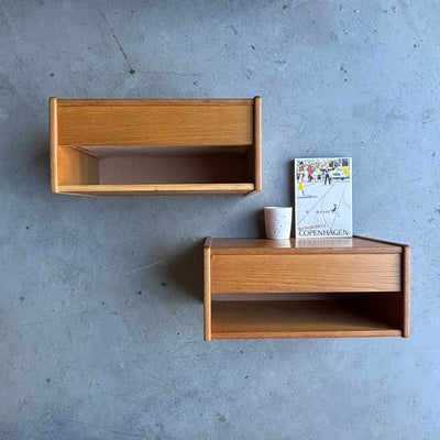 Vintage nachtkastjes zwevend eiken - LOUI.STORE