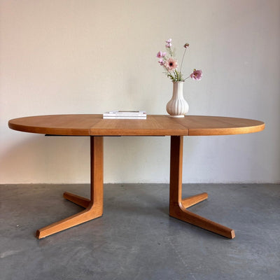 Vintage ronde uitschuifbare eettafel eiken - LOUI.STORE