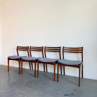 Vintage set 4* eetkamerstoelen P.E. Jorgensen in teak - LOUI