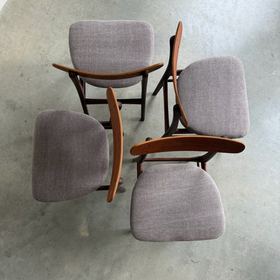 Vintage set 4* eetkamerstoelen teak - LOUI