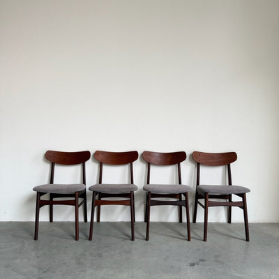 Vintage set 4* eetkamerstoelen teak - LOUI