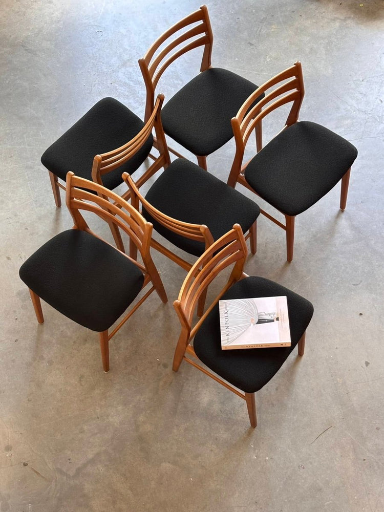 
                  
                    Vintage set 6* eetstoelen teak zwart - LOUI.STORE
                  
                