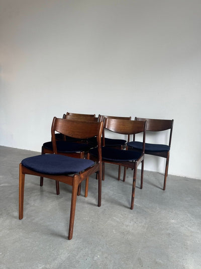 Vintage set 6* stoelen P.E Jorgensen voor Farsø - LOUI.STORE