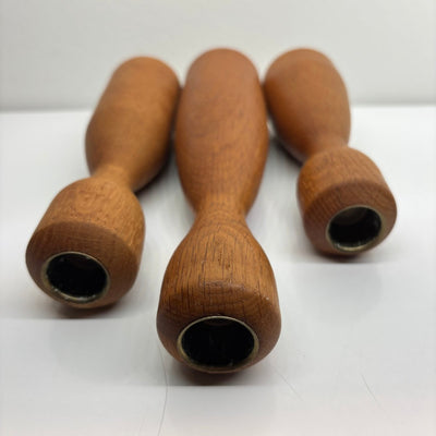 Vintage set kandelaars 3* eiken - LOUI.STORE