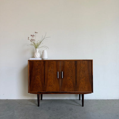 Vintage sideboard palissander met metalen greepjes - LOUI