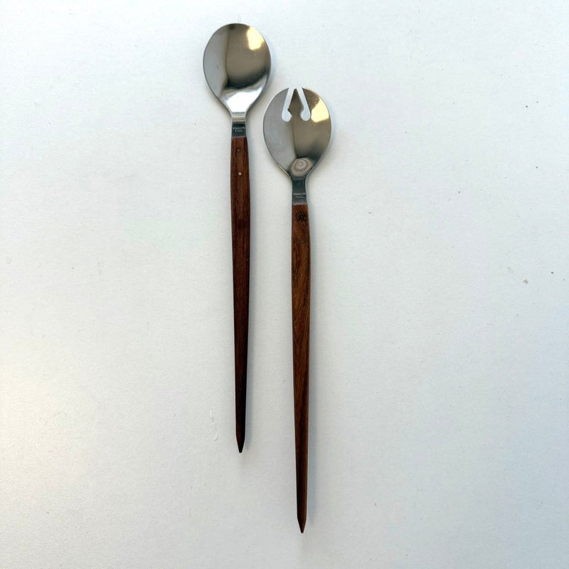 Vintage slabestek teak- roestvrij staal - LOUI