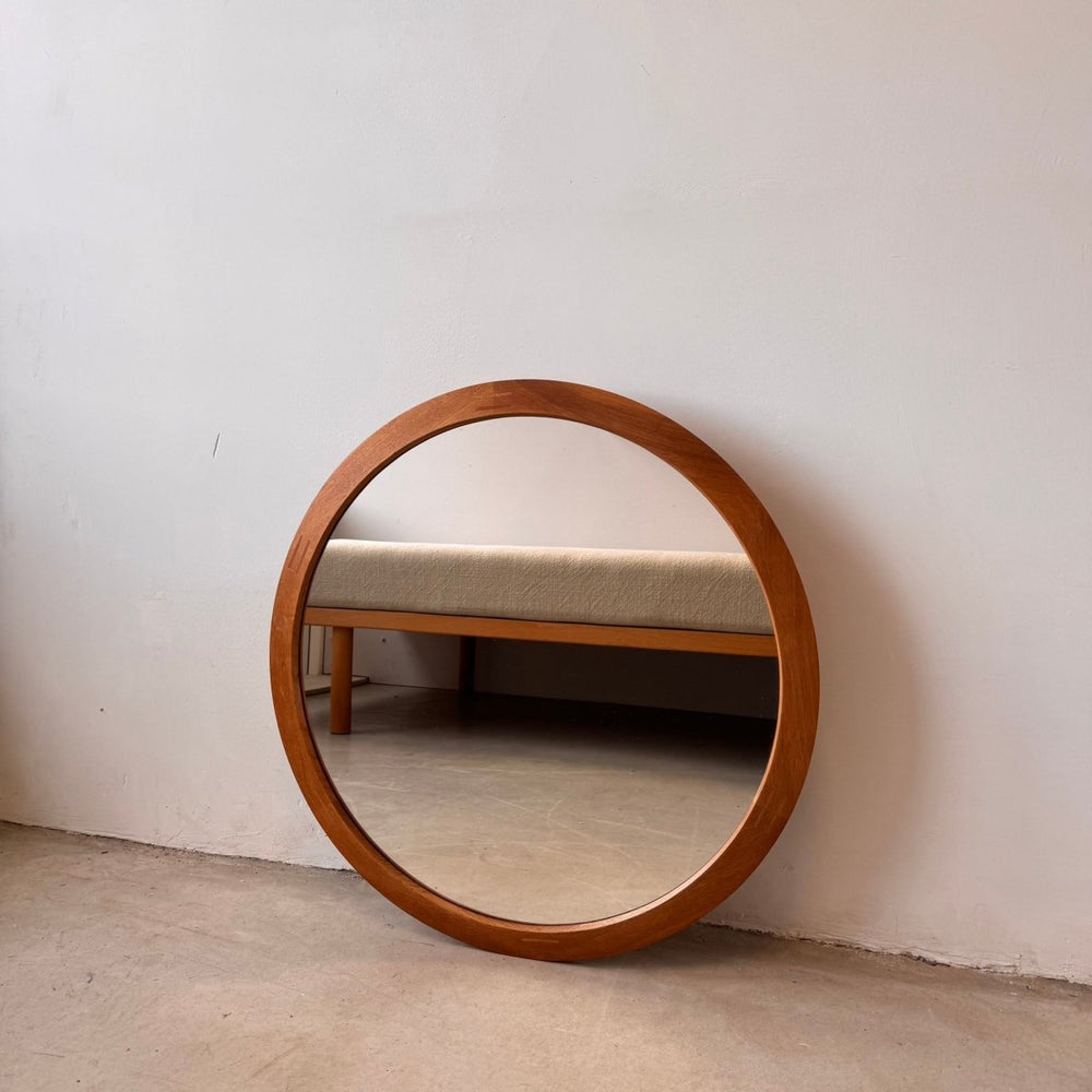 Vintage spiegel rond eiken Aksel Kjersgaard - LOUI.STORE