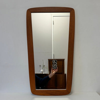 Vintage spiegel tapstoelopend teak - LOUI.STORE