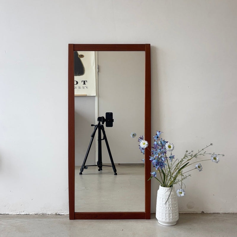 Vintage spiegel teak strak frame - LOUI.STORE