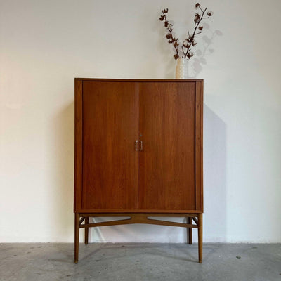 Vintage tambour kast teak - LOUI.STORE