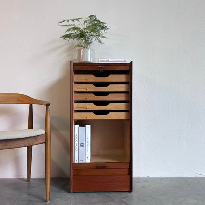 Vintage tambourkast teak - LOUI.STORE