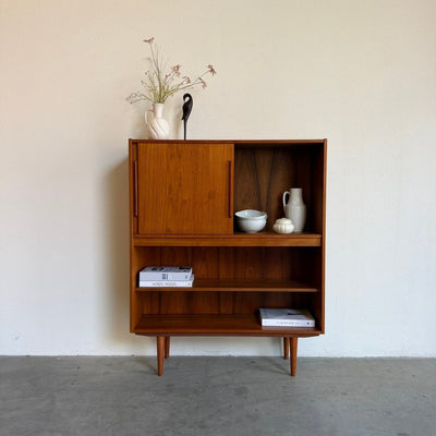 Vintage teak boekenkast met schuifdeuren - LOUI