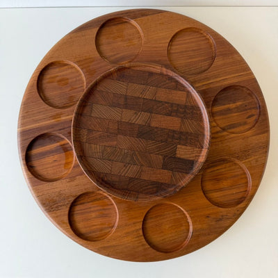 Vintage teak draaischaal “Lazy Susan” van Digsmed - LOUI