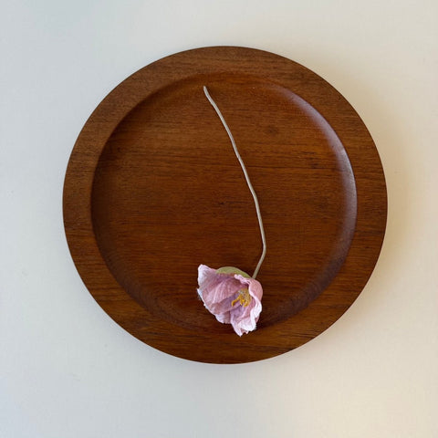 Vintage teak schaal plat - LOUI