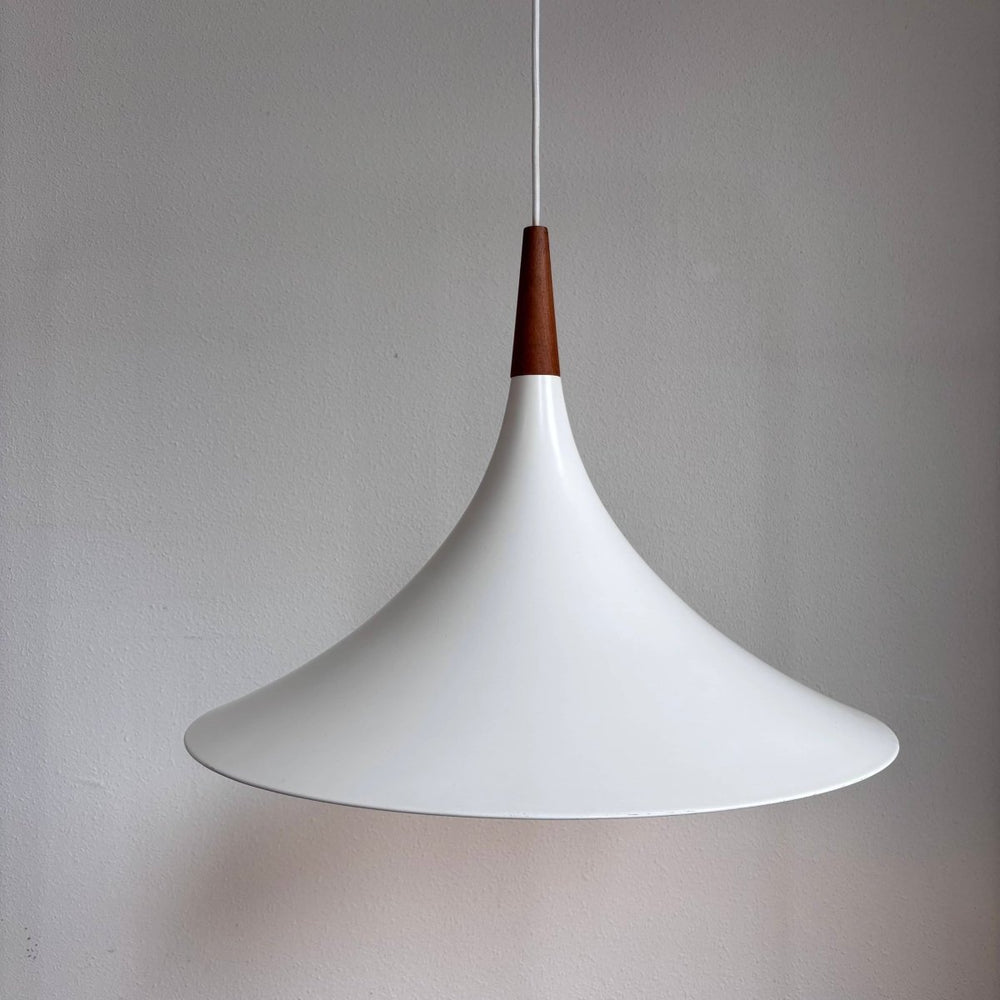 Vintage trompet lamp met teak - LOUI.STORE