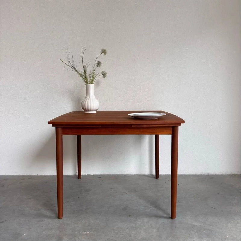 Vintage uitschuifbare eettafel vierkant ronde rand - LOUI.STORE
